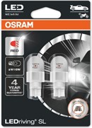 Osram LED Pære Rød W16W (2 stk)